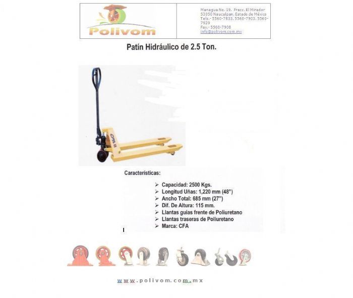 PATINES HIDRUALICOS / DIABLOS